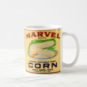 1930s Etiket van marvel-maïs in blik Koffiemok