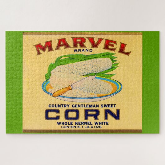 1930s Etiket van marvel-maïs in blik Legpuzzel (Horizontaal)