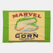 1930s Etiket van marvel-maïs in blik Theedoek (Horizontaal)
