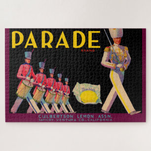 1930s Etiket voor citroengraat op parade Legpuzzel