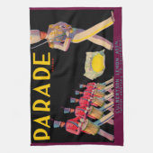 1930s Etiket voor citroengraat op parade Theedoek (Verticaal)