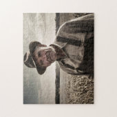 1930s Farmer Puzzle -  B&W Foto Legpuzzel (Verticaal)