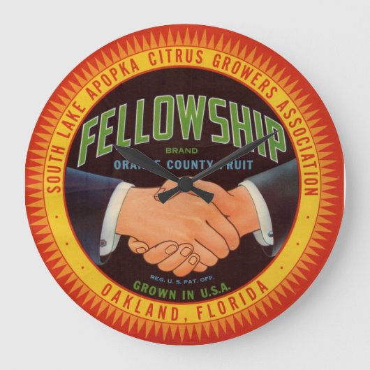 1930s Fellowship Orange County Citrus-label Grote Klok (Voorkant)