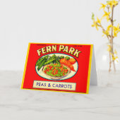 1930s Fern Park erwten en wortelt Kaart (Gele Bloem)