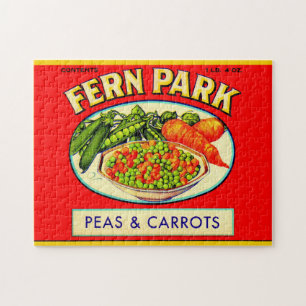 1930s Fern Park erwten en wortelt Legpuzzel