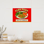 1930s Fern Park erwten en wortelt Poster (Keuken)