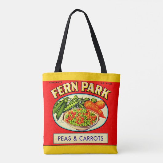 1930s Fern Park erwten en wortelt Tote Bag (Achterkant)