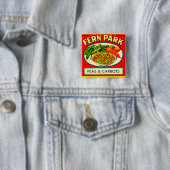 1930s Fern Park erwten en wortelt Vierkante Button 5,1 Cm (In situ)