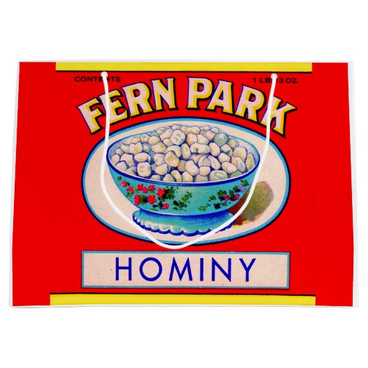 1930s Fern Park hominy grits label Groot Cadeauzakje (Voorkant)