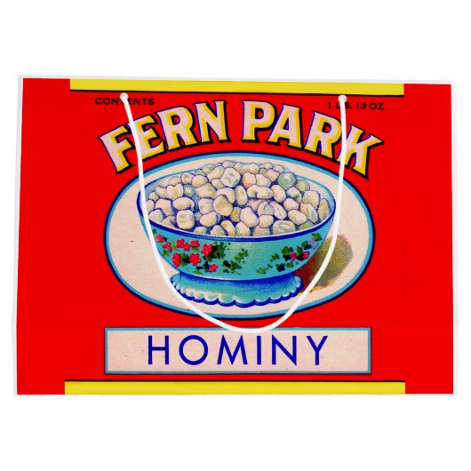 1930s Fern Park hominy grits label Groot Cadeauzakje (Achterkant)