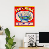 1930s Fern Park hominy grits label Poster (Thuiskantoor)