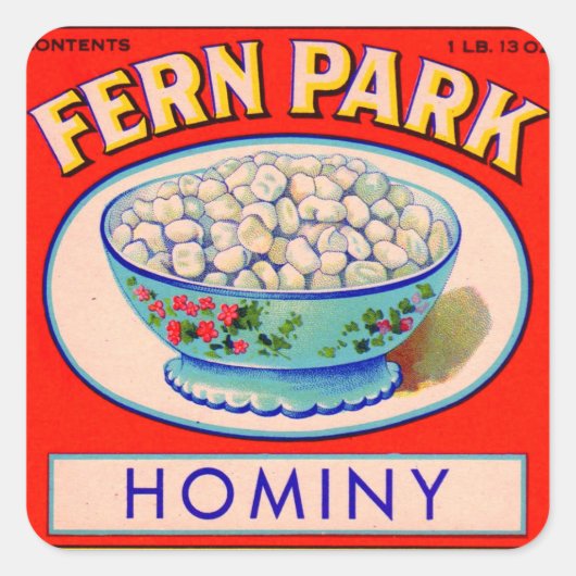 1930s Fern Park hominy grits label print (Voorkant)