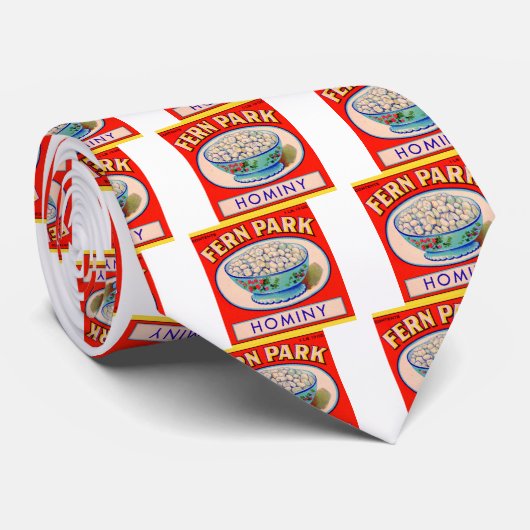 1930s Fern Park hominy grits label Stropdas (Opgerold)