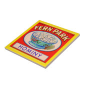 1930s Fern Park hominy grits label Tegeltje (Zijkant)