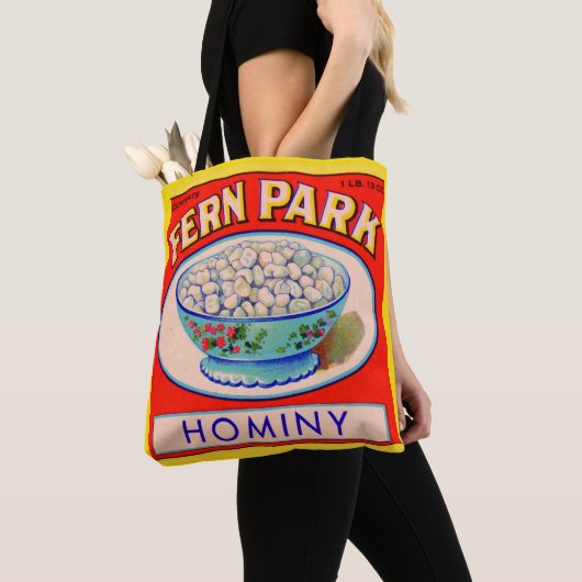 1930s Fern Park hominy grits label Tote Bag (Dichtbij)