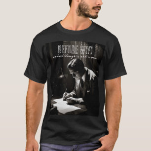 1930s Film-Noir - Voor WiFi - Gedachten en pen T-shirt