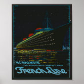  1930's Franse lijn stoomschip Cruise Ocean Poster (Voorkant)
