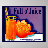 1930s Full o’ Juice sinaasappel krat label
