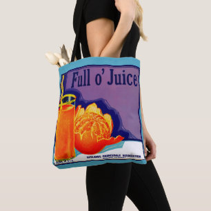 1930s Full o’ Juice sinaasappel krat label print Tote Bag