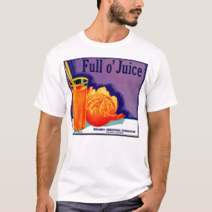 1930s Full o’ Juice sinaasappel krat label T-shirt