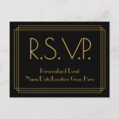 1930s Geïnspireerde look "R.S.V.P." Briefkaart (Voorkant)