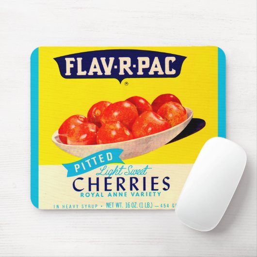 1930s geperste kersen van Flav-R-Pac Muismat (Met muis)