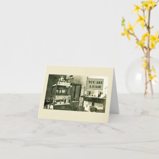 1930'S HAM RADIO OPERATOR SETUP AMATUER FOTOGRAPH KAART (Gele Bloem)