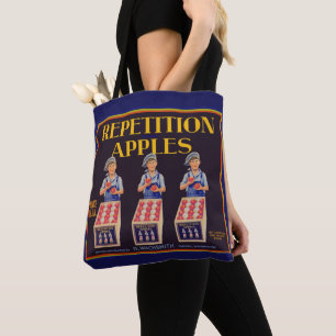 1930s Herhaling Appels krat label print Tote Bag