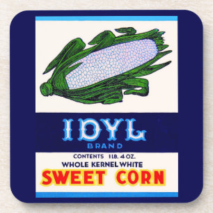 1930s Idyl Sweet Corn label Bier Onderzetter