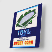 1930s Idyl Sweet Corn-label Vierkante Klok (Hoek)