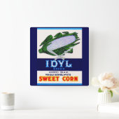 1930s Idyl Sweet Corn-label Vierkante Klok (Huis)