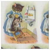 1930s kat mama wast haar kitten print stof (Close Up)