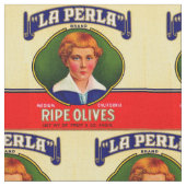1930s LaPerla Olijfdrukken Stof (Close Up)