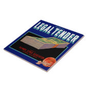 1930s Legal Tender oranje crate label Tegeltje (Zijkant)