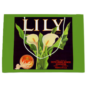 1930s Lily sinaasappel krat label print Groot Cadeauzakje