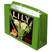 1930s Lily sinaasappel krat label print Groot Cadeauzakje (Achterkant Gekanteld)
