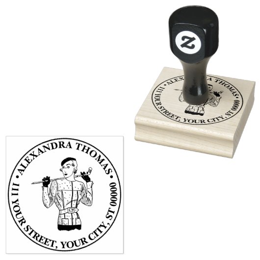 1930s Modieuze Dame Golfster met Golfclub Rubberstempel (Gestempeld)