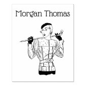 1930s Modieuze Dame Golfster met Golfclub Rubberstempel (Afrduk)