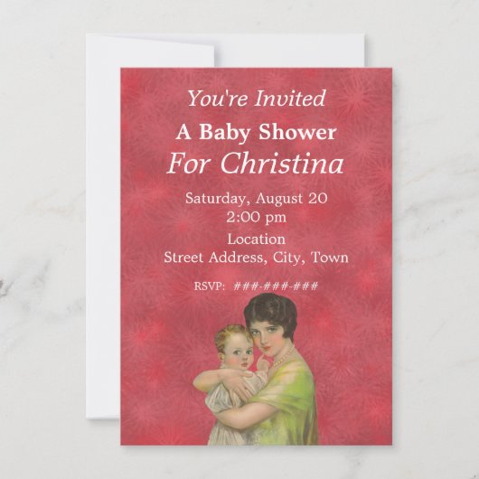  1930's moeder Holding Kind Baby shower Kaart (Voorkant)