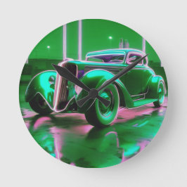 1930's Neon Green Street Rod Ronde Klok