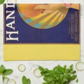 1930s oranje krateletiket Handsomdruk Theedoek (Gevouwen)