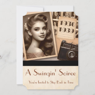 1930s Party Era Swinging'Soiree Tieners Party Kaart