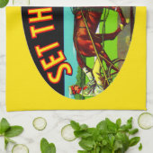 1930s Plaats het etiket van de groente van het Gek Theedoek (Gevouwen)