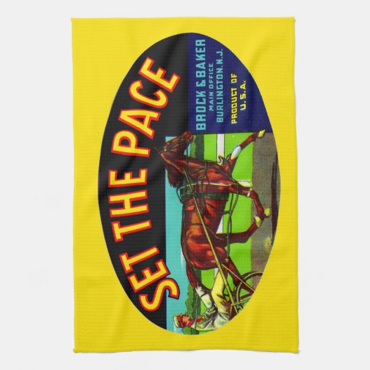 1930s Plaats het etiket van de groente van het Gek Theedoek (Verticaal)