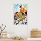 1930s reisposter Duitse winter skispringen Poster (Keuken)