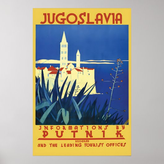 1930s Reisposter Joegoslavië Putnik Poster (Voorkant)