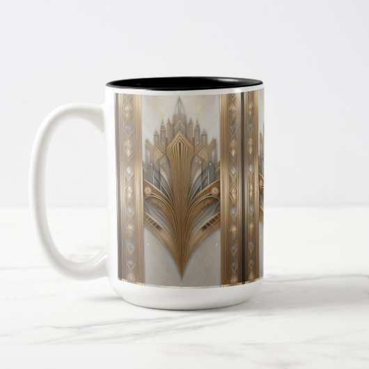 1930's Retro Art Deco Gold  luxe Mok (Links)