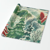 1930s Retro Kerst Wrapping Papier (Uitgerold)