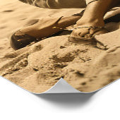 1930s retro picknick op het strand door een roadst poster (Hoek)