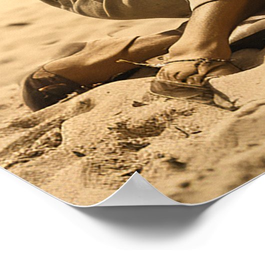 1930s retro picknick op het strand door een roadst poster (Hoek)